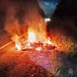Мотоцикл загорелся после столкновения с лосем в округе